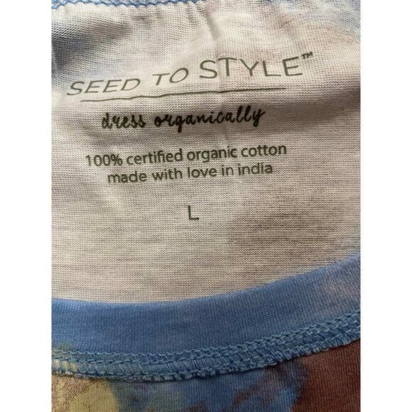 Seed Style Organic Cotton Watercolor Print Top LARGE (909) - Picture 2 of 6